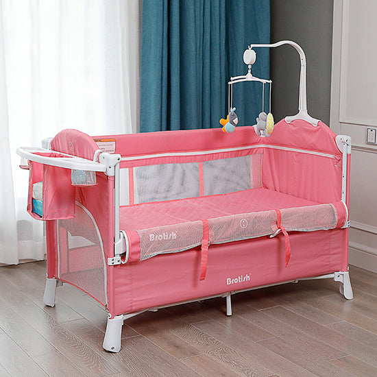 lit parapluie bébé rose