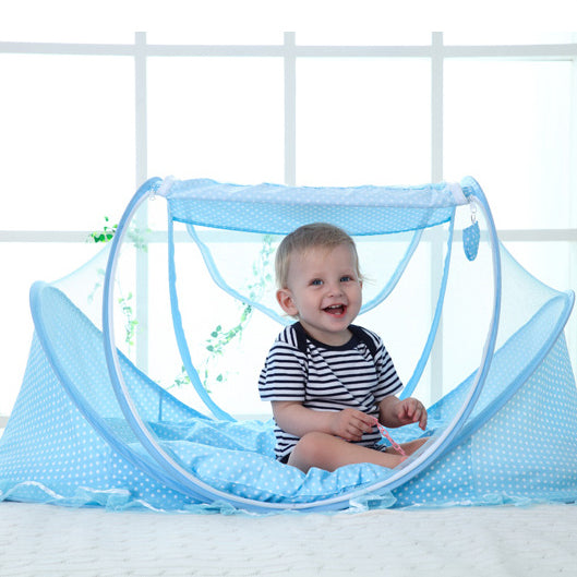 moustiquaire lit bébé point bleue